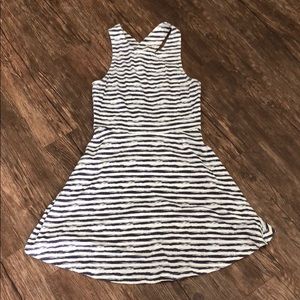 Dark Purple and White Striped Dress